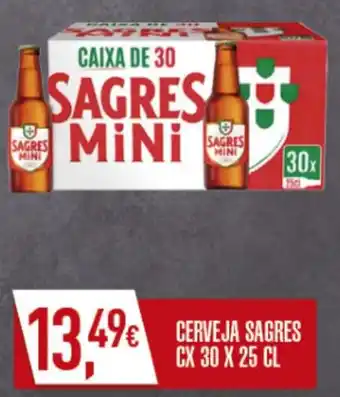 Miranda Supermercados CERVEJA SAGRES CX 30 X 25 CL promoção
