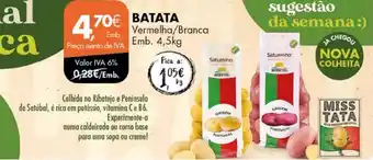 Pingo Doce BATATA Vermelha/Branca Emb. 4,5kg promoção