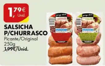 Pingo Doce SALSICHA P/CHURRASCO 250g promoção