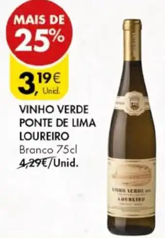 Pingo Doce VINHO VERDE PONTE DE LIMA LOUREIRO Branco 75cl promoção