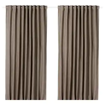 IKEA Vilborg cortinados semiopacos, par, bege acinzentado escuro, 145x300 cm promoção