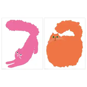 IKEA Bild póster, gatos coloridos, 40x50 cm promoção