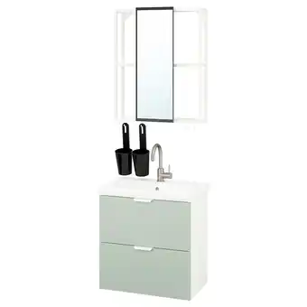 IKEA Enhet / tvällen móveis p/casa de banho, conj.13, branco/verde acinzentado pálido glypen torneira, 64x43x65 cm promoção