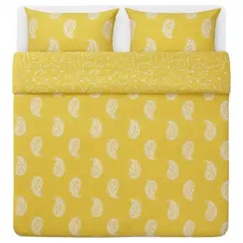 IKEA Aromatisk capa de edredão+2 fronhas, amarelo, 240x220/50x60 cm promoção