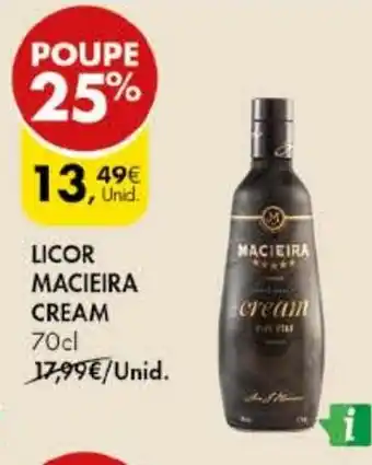 Pingo Doce LICOR MACIEIRA CREAM 70cl promoção