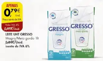Pingo Doce LEITE UHT GRESSO Magro/Meio gordo 1lt promoção