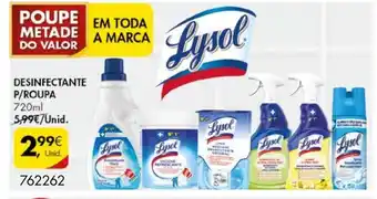Pingo Doce Lysol Desinfectante P/Roupa 720ml promoção