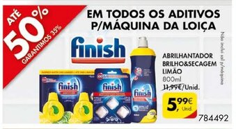 Pingo Doce Finish Abrilhantador Brilho & Secagem Limão 800ml promoção