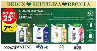 Pingo Doce Champô Eco Pack 430ml promoção