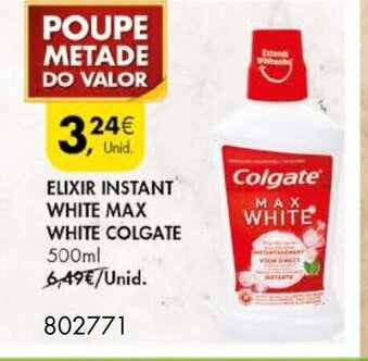 Pingo Doce Elixir Instant White Max White Colgate 500ml promoção