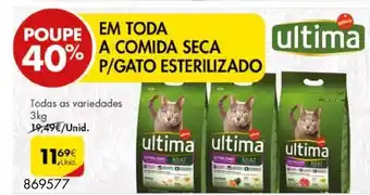 Pingo Doce Comida Seca P/Gato Esterilizado 3kg promoção