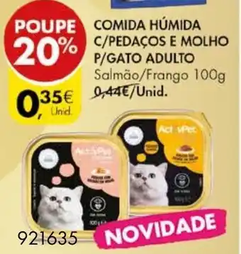 Pingo Doce Comida Húmida C/Pedaços e Molho P/Gato Adulto 100g promoção