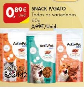 Pingo Doce Snack P/Gato 60g promoção