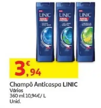 Auchan Champô Anticaspa LINIC 360ml promoção