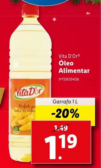 Lidl Vita D'Or Óleo Alimentar Garrafa 1 L promoção