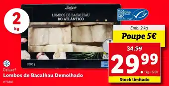 Lidl Deluxe Lombos de Bacalhau Demolhado promoção