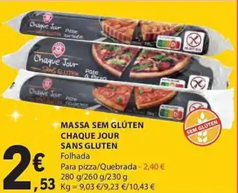E.Leclerc MASSA SEM GLÚTEN CHAQUE JOUR SANS GLUTEN Folhada promoção
