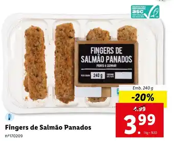 Lidl Fingers de Salmão Panados Emb. 240 g promoção
