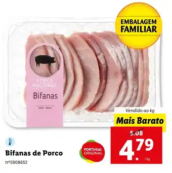 Lidl Bifanas de Porco Vendido ao kg promoção