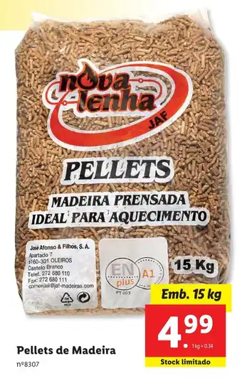 Lidl Pellets de Madeira Emb. 15 kg promoção