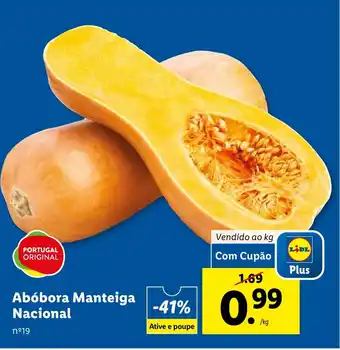 Lidl Abóbora Manteiga Nacional Vendido ao kg promoção