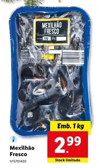 Lidl Mexilhão Fresco Emb. 1 kg promoção