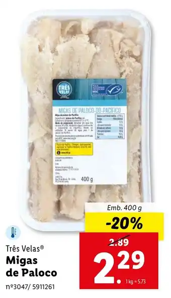 Lidl Três Velas Migas de Paloco Emb. 400 g promoção