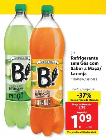 B! Refrigerante sem Gás com Sabor a Maçã/ Laranja