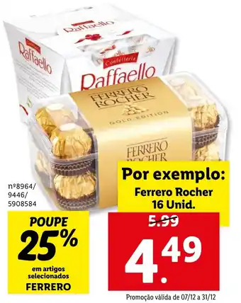 Lidl FERRERO ROCHER 16 unid promoção