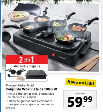 Lidl Silvercrest Kitchen Tools Conjunto Wok Elétrica 1000 W promoção
