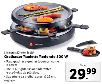 Lidl Silvercrest Kitchen Tools Grelhador Raclette Redondo 800 W promoção