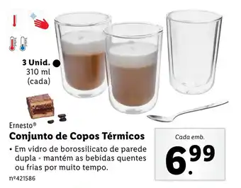 Lidl Ernesto Conjunto de Copos Térmicos promoção