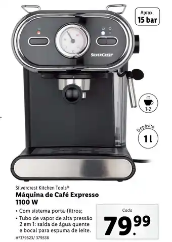 Lidl Silvercrest Kitchen Tools Máquina de Café Expresso 1100 W promoção