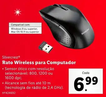 Lidl Silvercrest Rato Wireless para Computador promoção