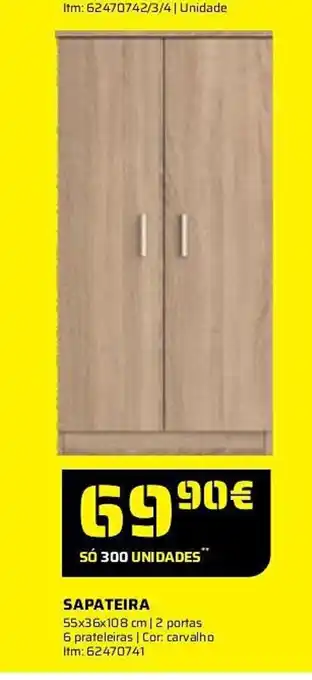 Bricomarché SAPATEIRA 55x36x108 cm | 2 portas promoção