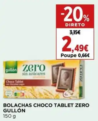 Supercor BOLACHAS CHOCO TABLET ZERO GULLÓN 150 g promoção