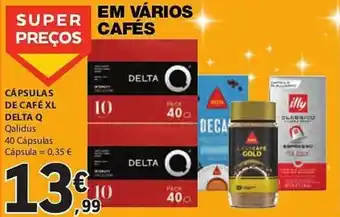 E.Leclerc CÁPSULAS DE CAFÉ XL DELTA Q 40 Cápsulas promoção