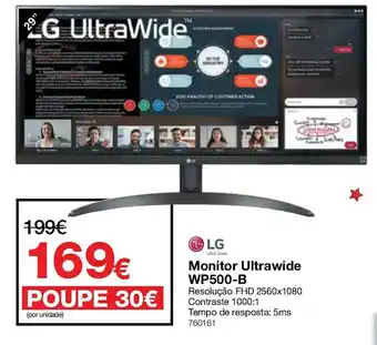 Staples LG Monitor Ultrawide WP500-B promoção