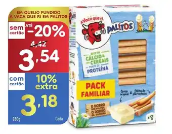 Minipreço EM QUEIJO FUNDIDO A VACA QUE RI EM PALITOS promoção