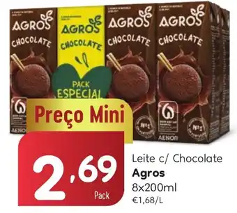 Minipreço Leite c/Chocolate Agros 8x200ml promoção