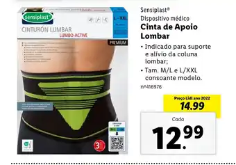 Sensiplast Dispositivo médico Cinta de Apoio Lombar
