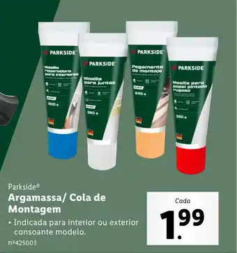 Lidl Parkside Argamassa/ Cola de Montagem promoção
