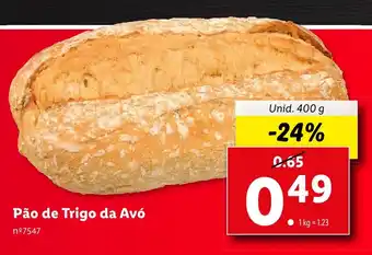 Lidl Pão de Trigo da Avó Unid. 400 g promoção