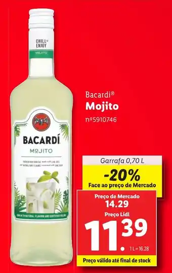 Lidl Bacardi Mojito Garrafa 0,70 L promoção