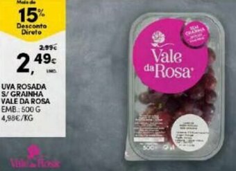 Continente Uva Rosada S/Grainha Vale da Rosa 500g promoção