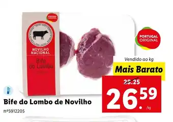 Lidl Bife do Lombo de Novilho Vendido ao kg promoção