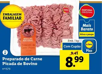 Lidl Preparado de Carne Picada de Bovino Emb. 1 kg promoção