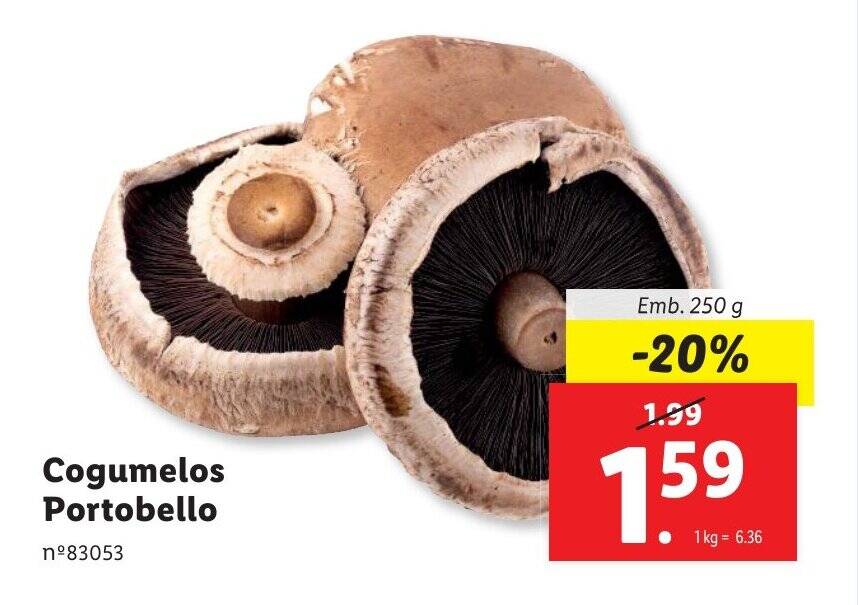 Promoção Cogumelos Portobello Emb. 250 g em Lidl