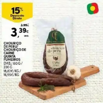 Continente Chouriço de Peru/Chouriço de Carne Quinta Fumeiros 180g/200g promoção