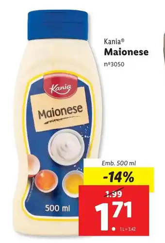 Lidl Kania Maionese Emb. 500 ml promoção